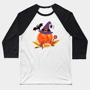 Boo Crew Jack O’ Lantern Happy Pumpkin Baseball T-Shirt